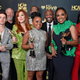 (L-R) Justin Halpern, Chris Perfetti, Randall Einhorn, Lisa Ann Walter, Tyler James Williams, Quinta Brunson, William Stanford Davis, Sheryl Lee Ralph, Janelle James, Patrick Schumacker pose onstage during The 2nd Annual HCA TV Awards: Broadcast & Cable on August 13, 2022 in Beverly Hills, California.